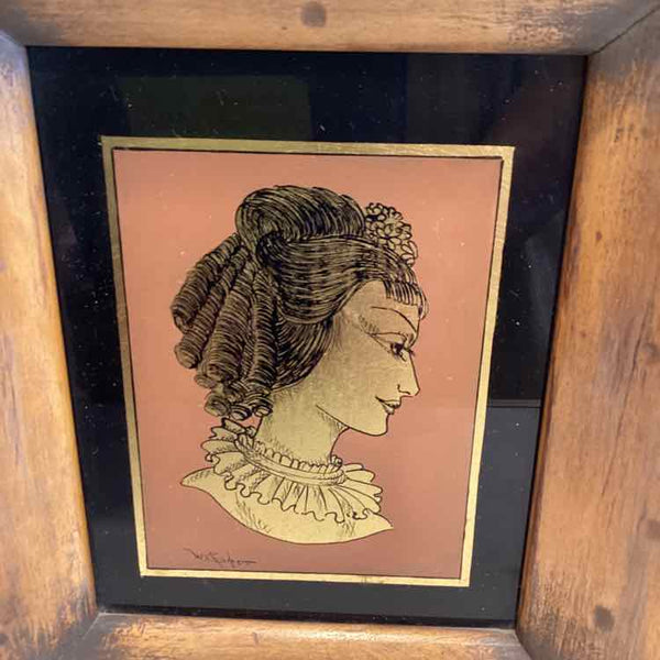 Reverse Painted Glass Portrait