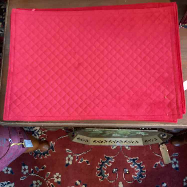 Red Velveteen Quilted Placemats