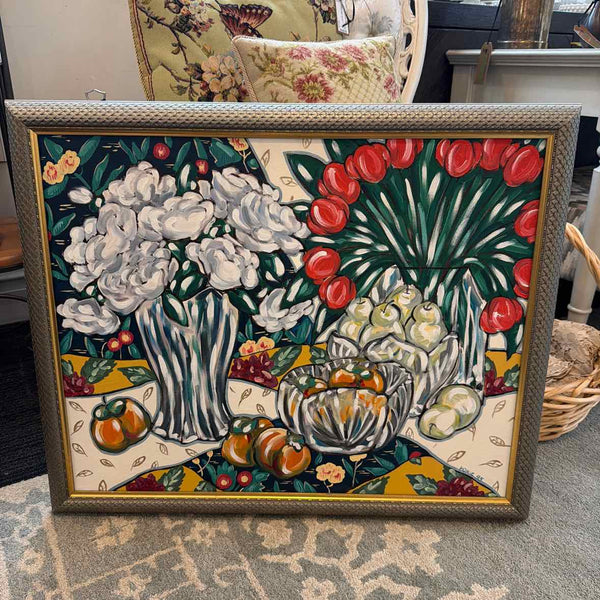 Fruit & Tulip Still Life Painting