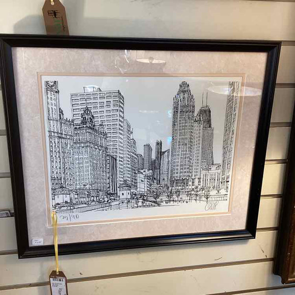 Pen And Ink Print Of Chicago