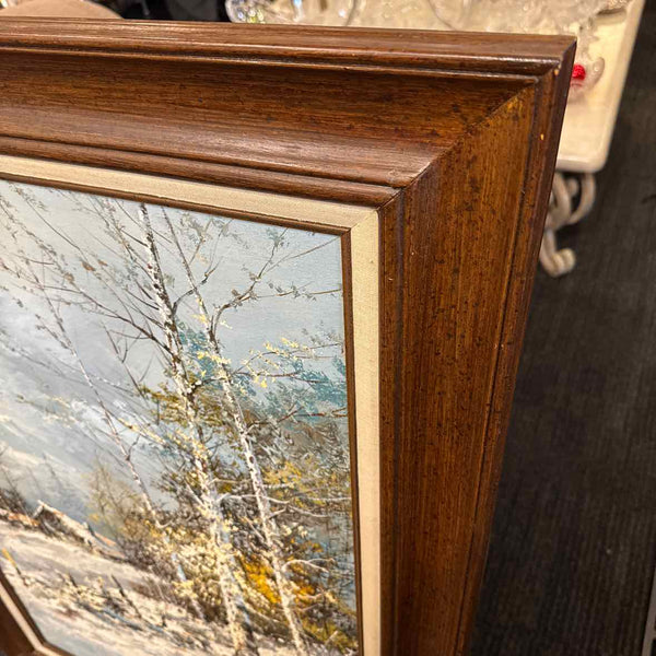 Winter Barn Oil Painting