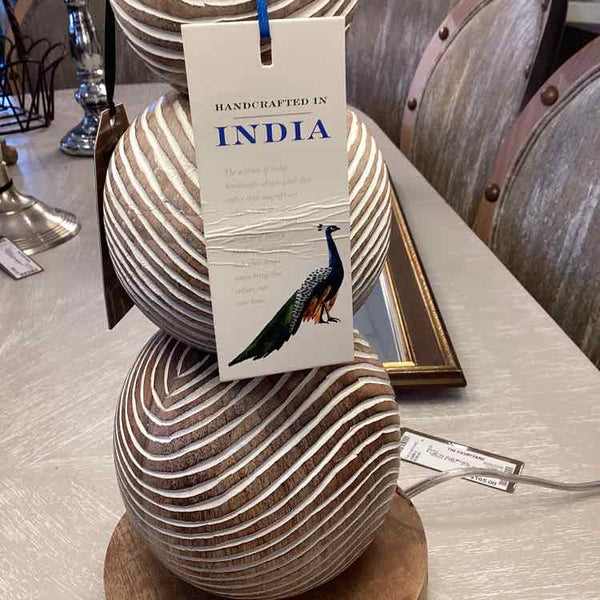 Pair Of Wood Boho Lamps