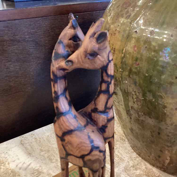 Wood Giraffe Sculpture