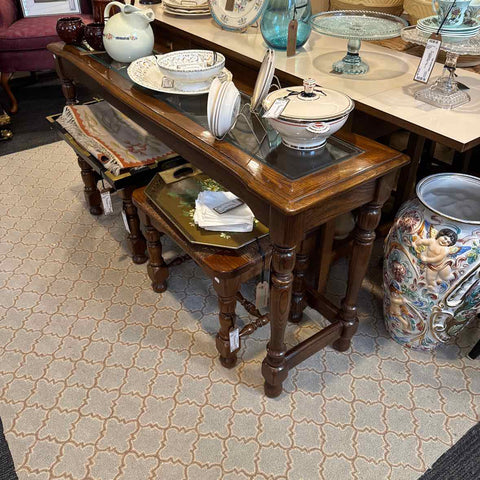 Wood And Glass Console Table