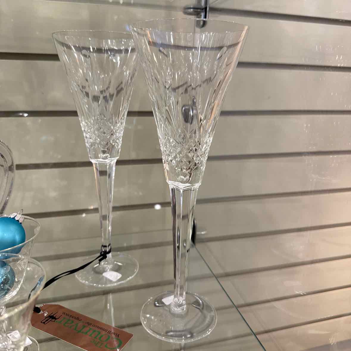 Pair Of Waterford Toasting Flutes
