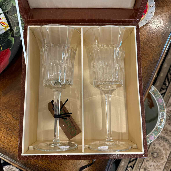 Pair of Bavarian Cut Crystal Glasses