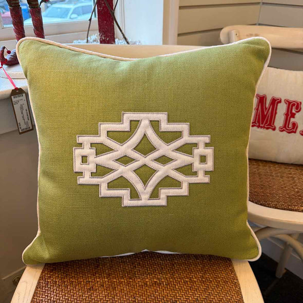 Chartreuse/White Cord Pillow