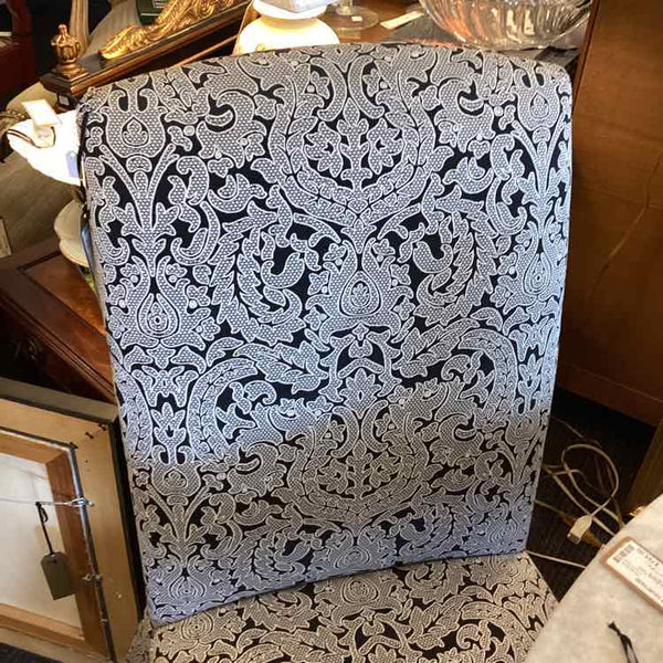 Pair Of Black And White Damask Chairs