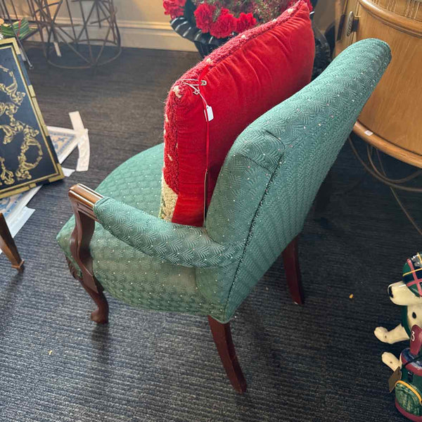 Green Sidearm Queen Ann Chair