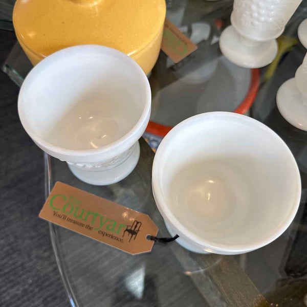 Two Indiana/Colony Milk Glass Sherbet Goblets
