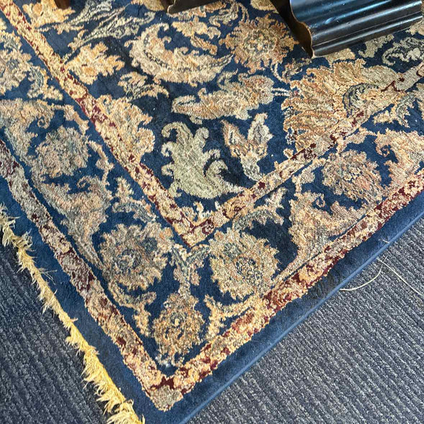 Navy/Beige Damask Rug