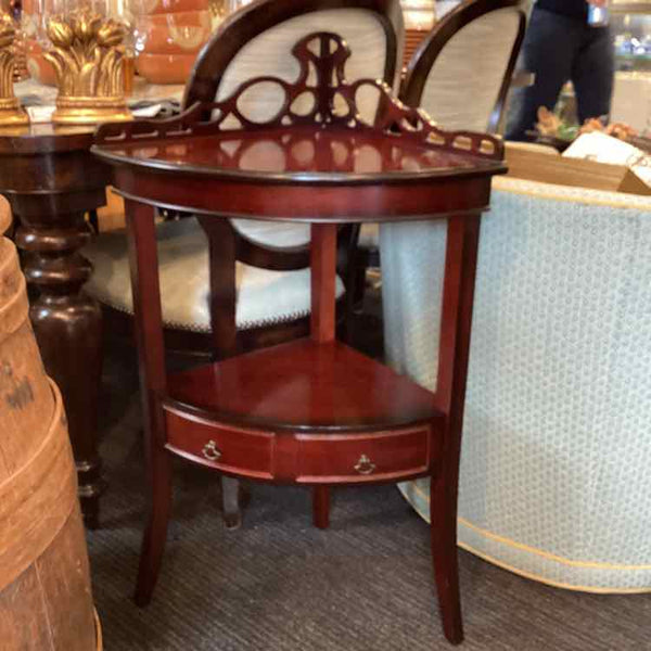 Bombay Corner Table With Faux Drawers