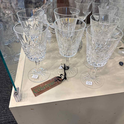 Six Waterford Lismore Water Goblets
