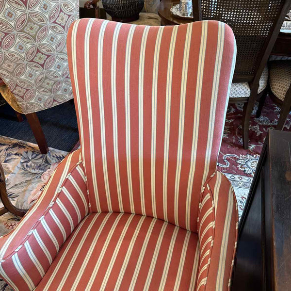 Pink Striped Arm Chair