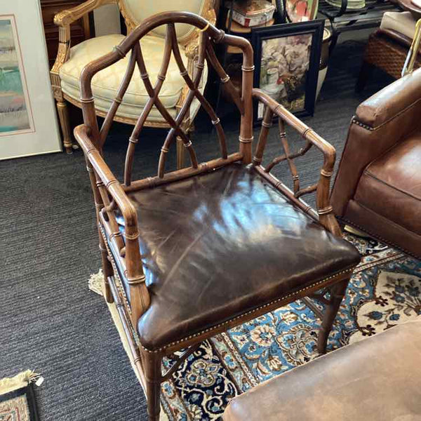 Faux Bamboo Leather Side Chair