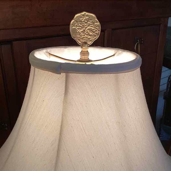 Sea Green Lamp w/Cream Shade