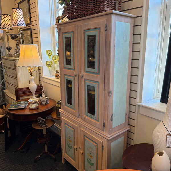 Pine Painted Four-Door Hutch