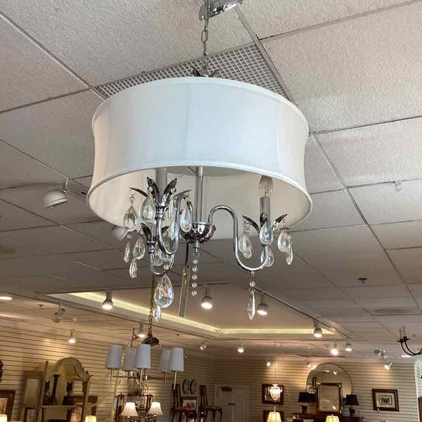 Three Arm Chandelier With Prisms