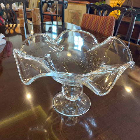 Glass Pedestal Petal Dish