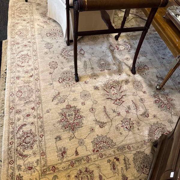 Wool Cream/Green/Red Oriental Rug