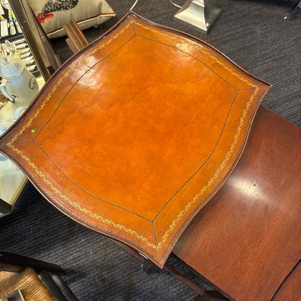 "As Is" Vintage Leather Top Nesting Tables