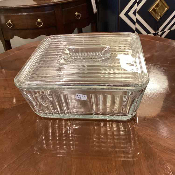 Vintage Glass Dish with Lid