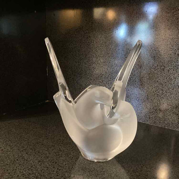 Graceful Lalique France  Crystal "Sylvie" Dove Vase