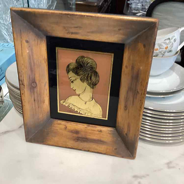 Reverse Painted Glass Portrait