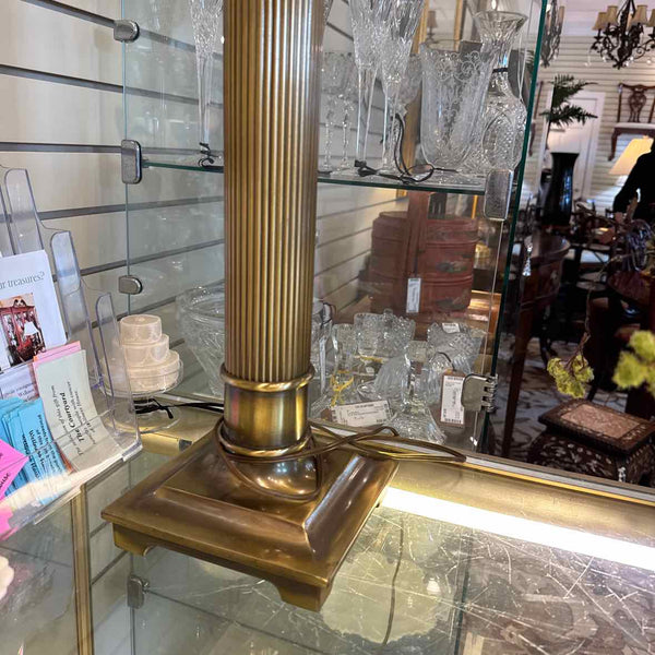 Brushed Brass Column Lamp