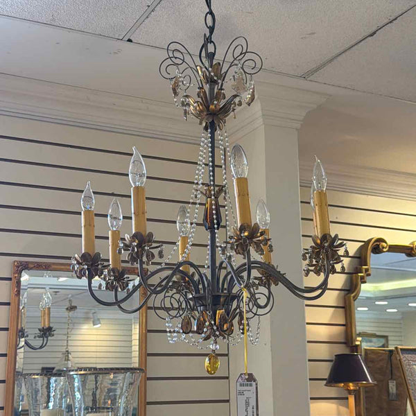 8 Arm Amber Chandelier