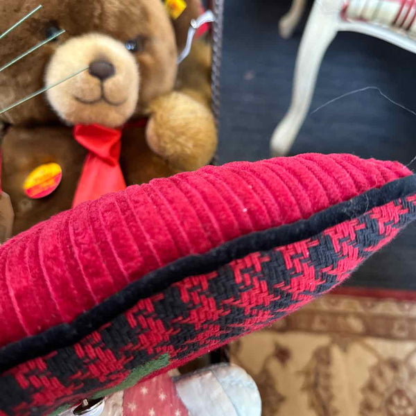 Ho Ho Ho Black/Red Check Pillow