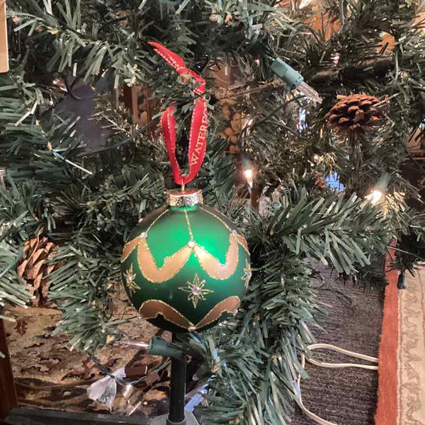 Waterford Green & Gold Ornament