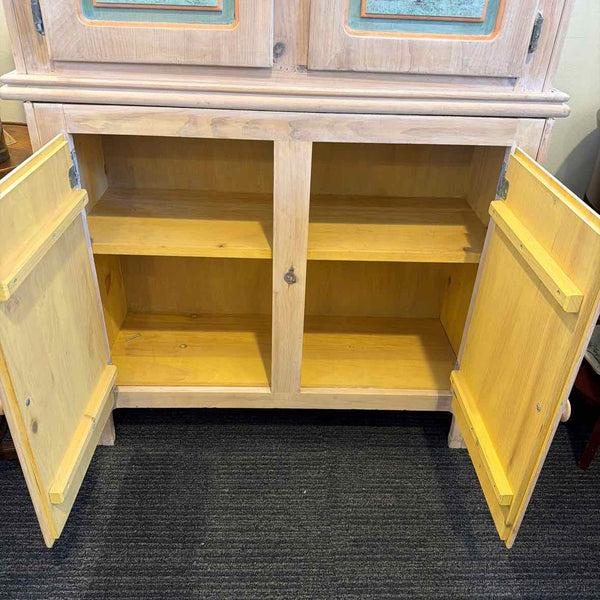 Pine Painted Four-Door Hutch