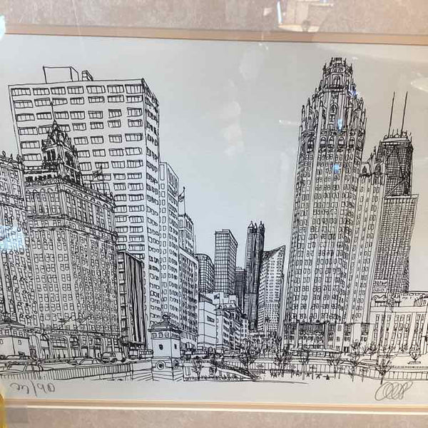 Pen And Ink Print Of Chicago