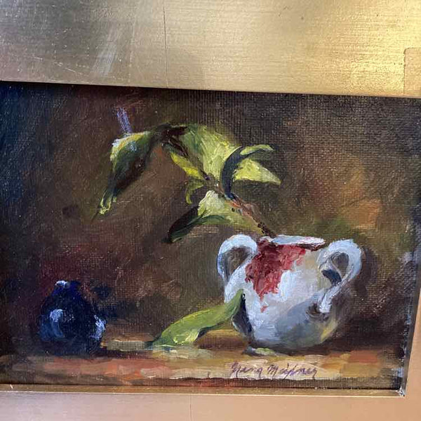 White Vase Painting By Nina Meixner