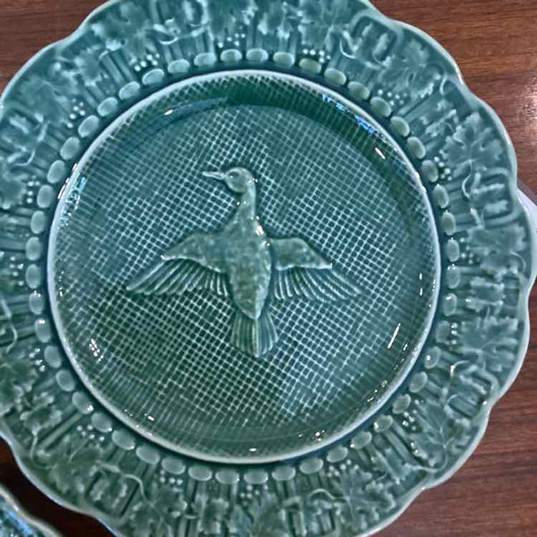 Bordallo Pinneiro Green Salad Plates w Pheasant Detail