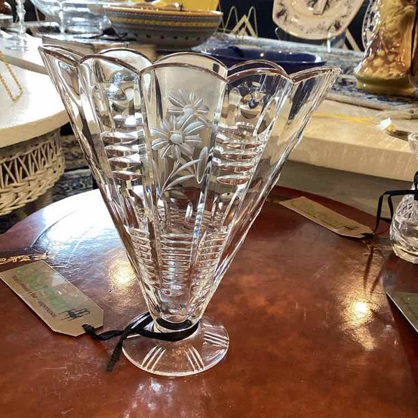 Etched Fan Shaped Vase