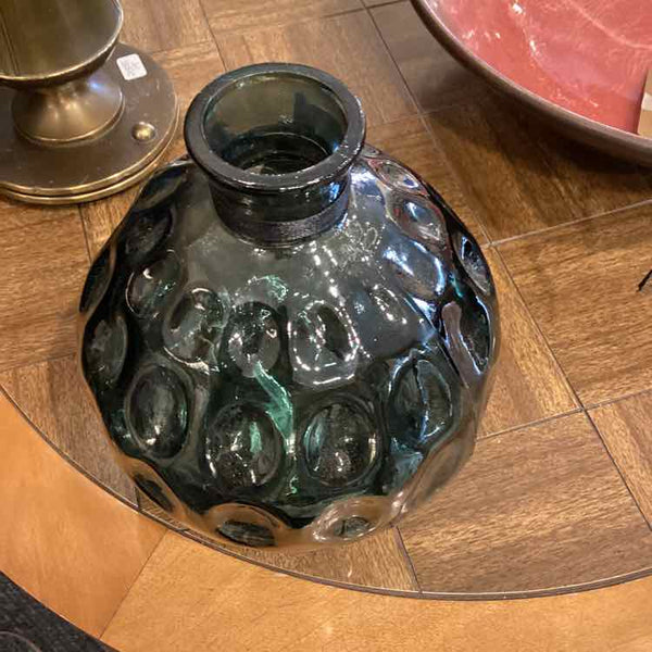 Round Green Glass Vase