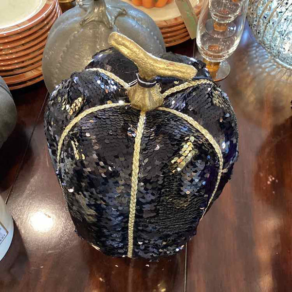 Black And Gold Sequin Pumpkin