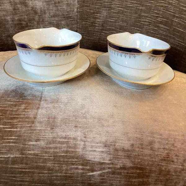 Pr. Blue White Sauce Boats