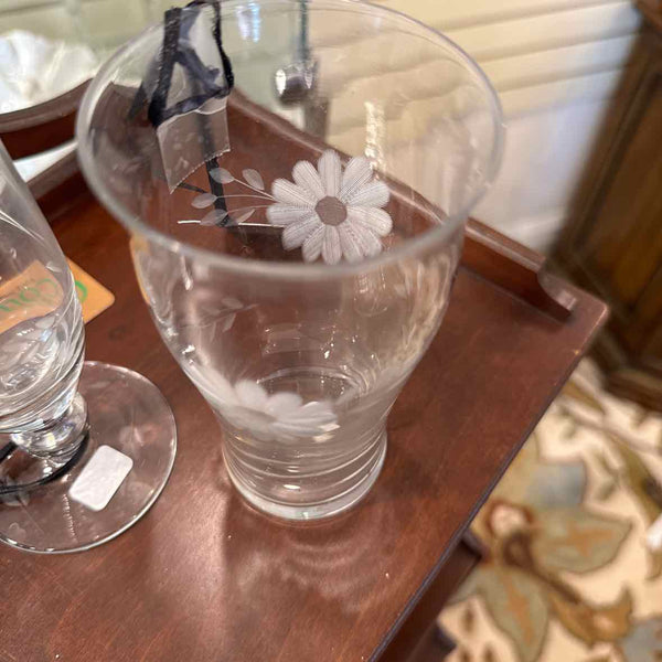Etched Glass Tumbler