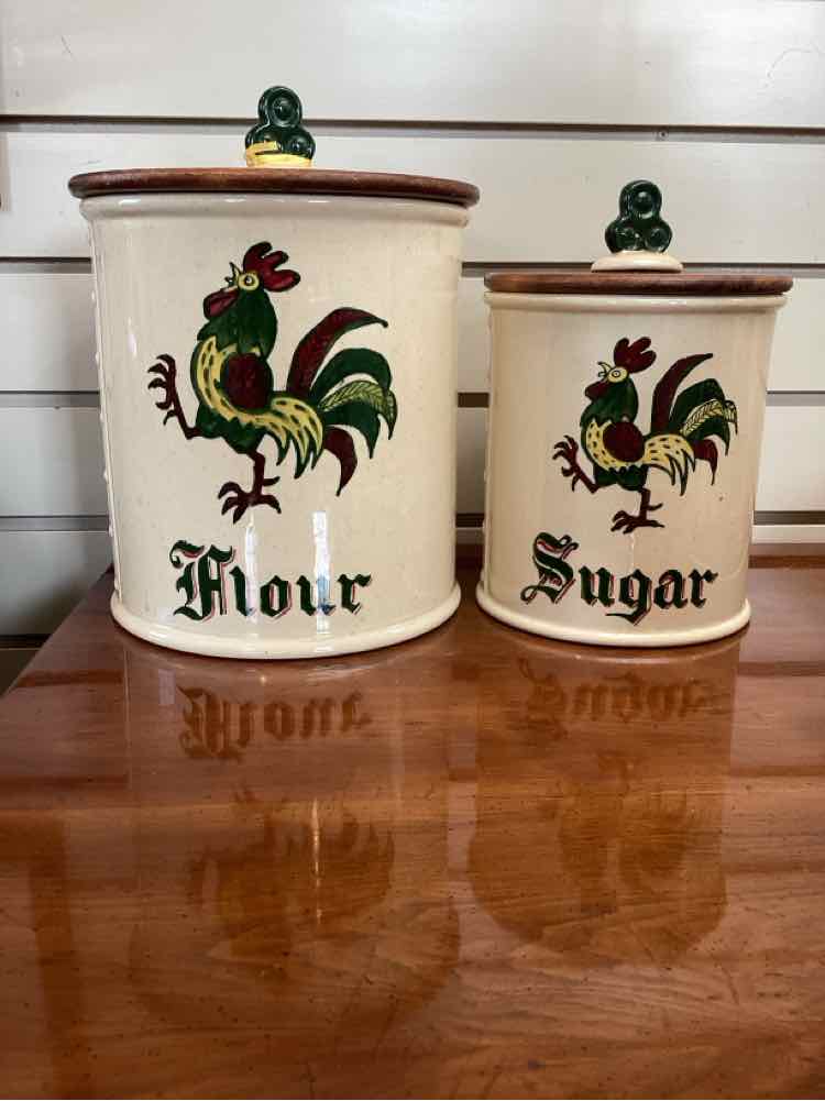 Flour & Sugar Rooster Canisters