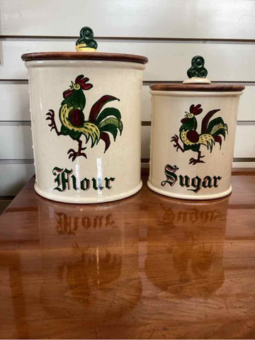 Flour & Sugar Rooster Canisters