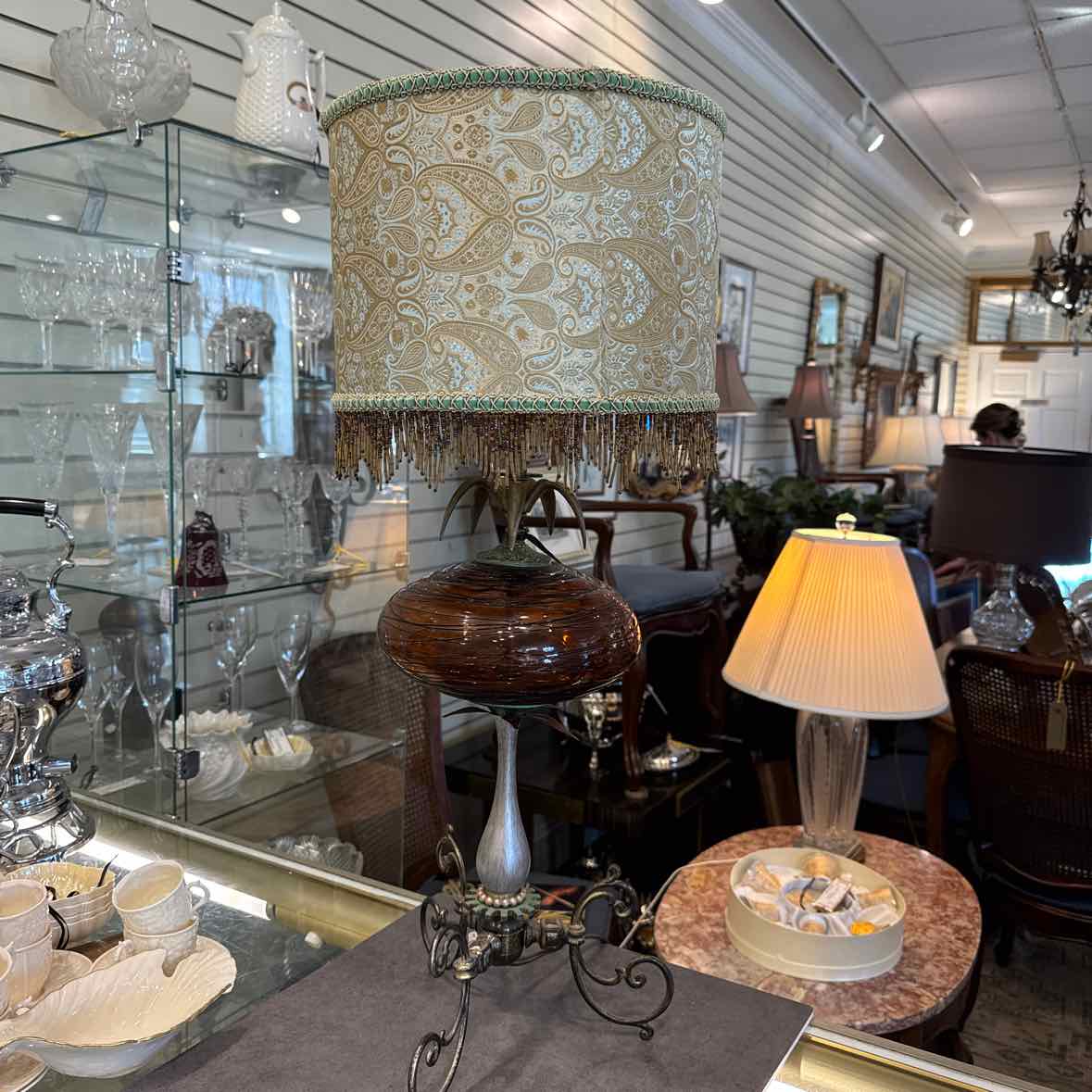 Amber Glass Lamp