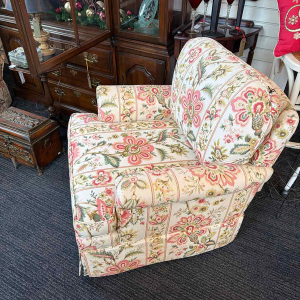 Ethan Allen Linen Blend Swivel Chair