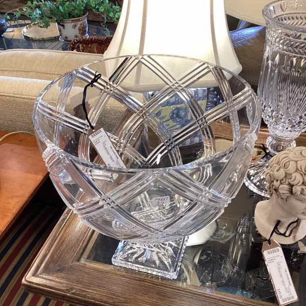 Glass Bowl with Crosshatch Pattern