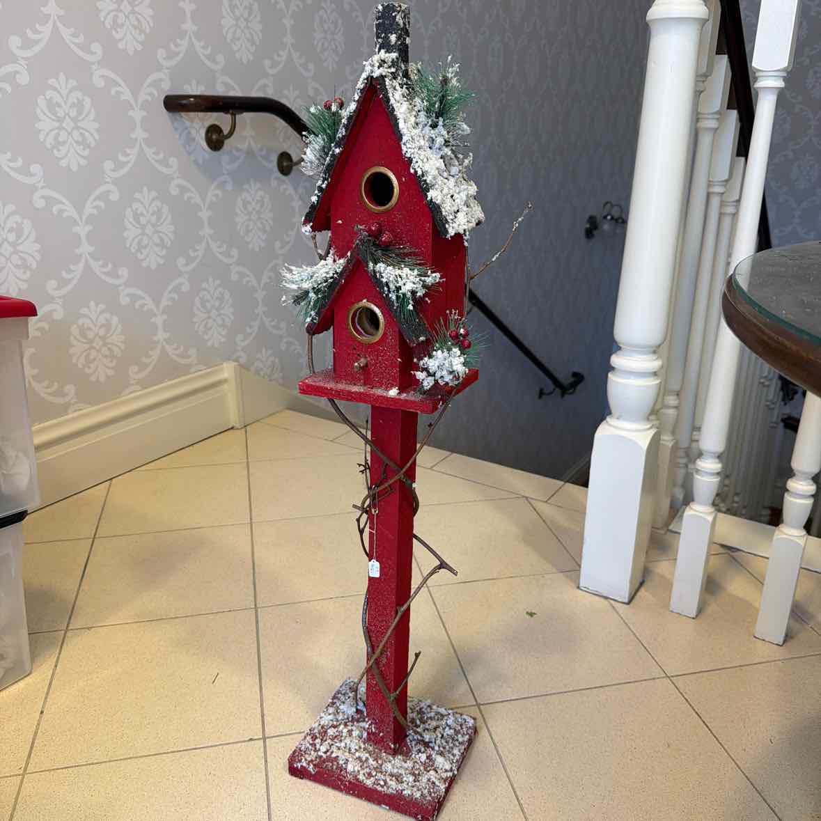 Rustic Birdhouse on Stand