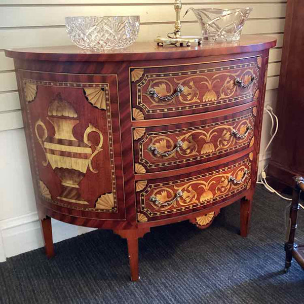 Painted Demilune Table - 3 Drawers