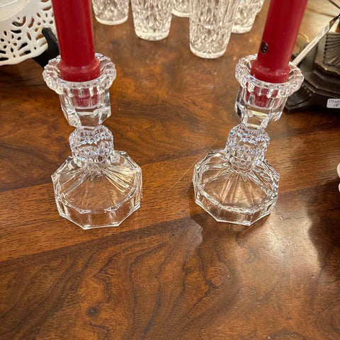 Pair Leaded Crystal Candlesticks