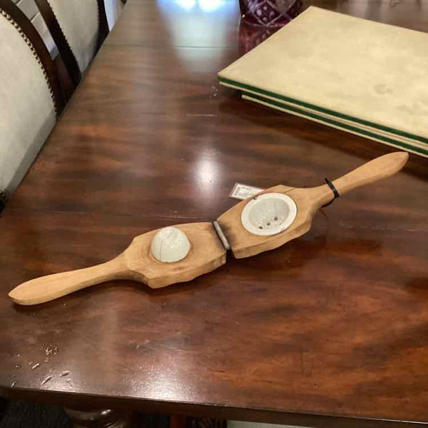 Antique Wood & Ceramic Juicer